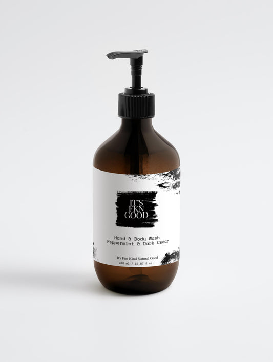 Hand & Body Wash, Peppermint & Dark Cedar